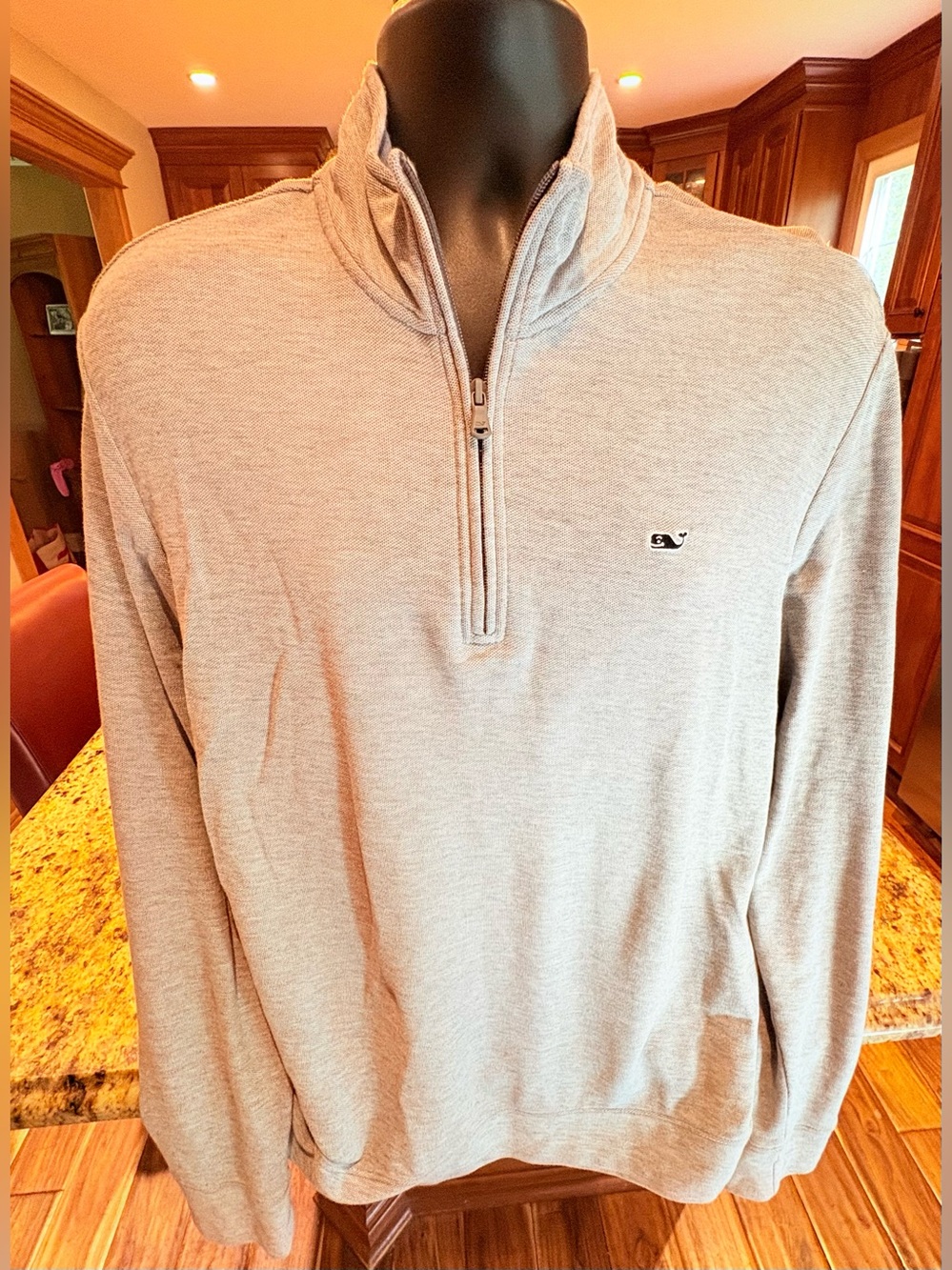 Vineyard Vines Men’s Half-Zip Sweater - Heather Light Gray